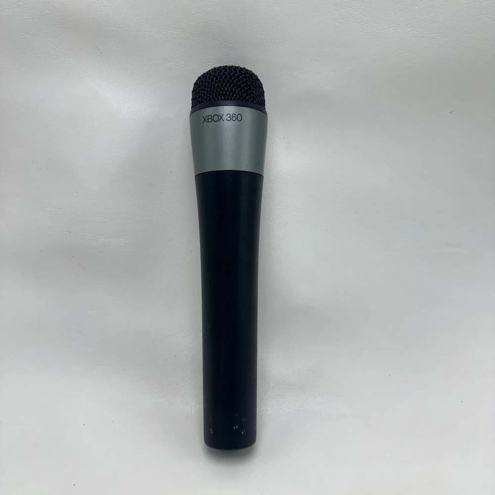 Microsoft Xbox 360 Wireless Microphone Model 1380 Black Silver Karaoke Gaming